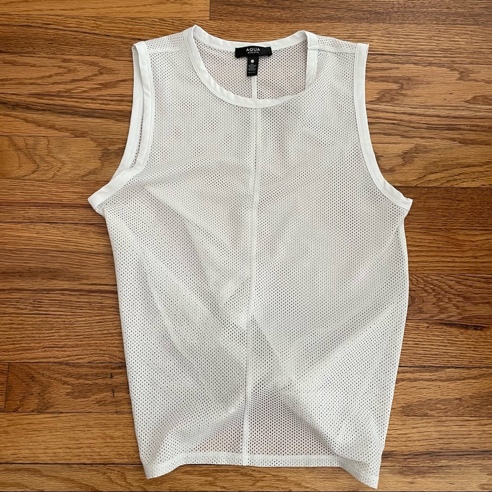 Aqua Athletics white mesh tank size XS